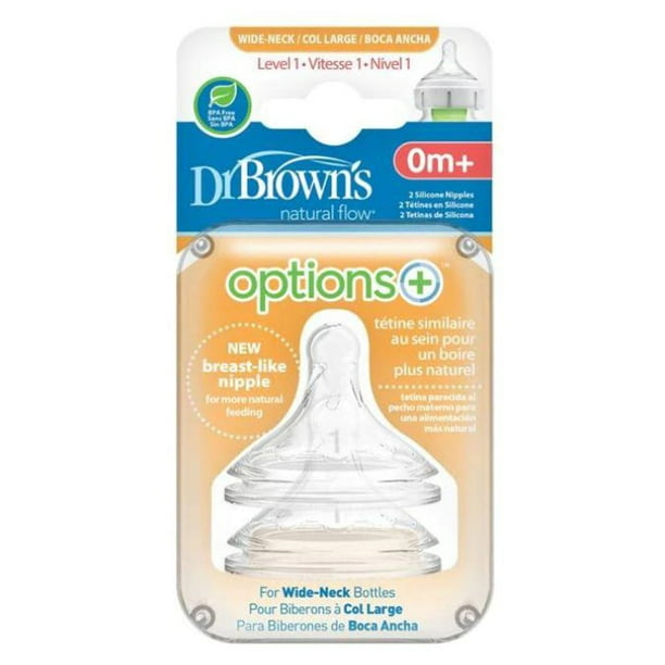 Dr Browns OPTIONS WIDE NECKED TEATS 2 Pack All Sizes Bottle Feeding BNIP 